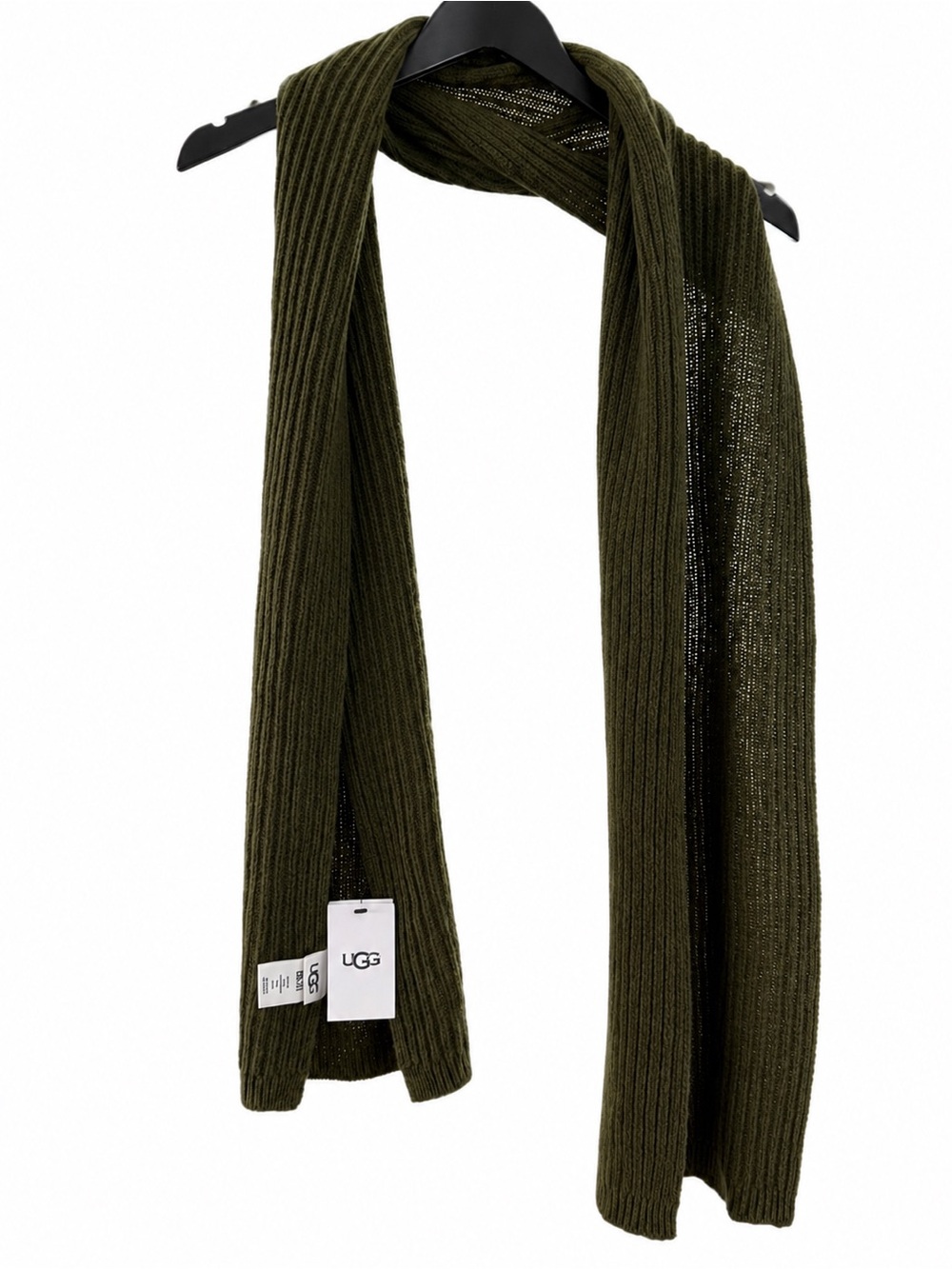 NWT UGG Olive Green Ribbed Knit Scarf OS Cozy Winter